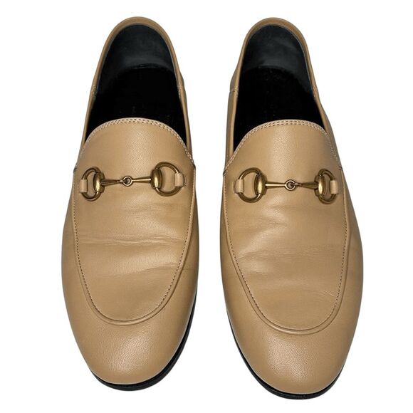 Gucci Brixton Horsebit Loafers EU 35.5 US 5.5 Wheat Beige Leather Slip On Flats - Picture 2 of 10